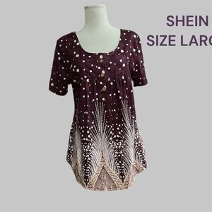 SHEIN WOMENS SIZE LARGE PULLOVER BLOUSE GENTLY WORN